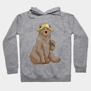 Bear at Fishing with Fishing rod Hoodie